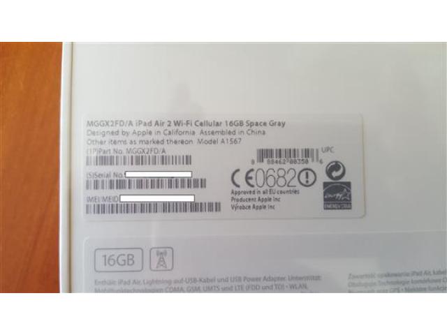 Pad Air 2 16 GB Wi-Fi Cellular Grigio siderale