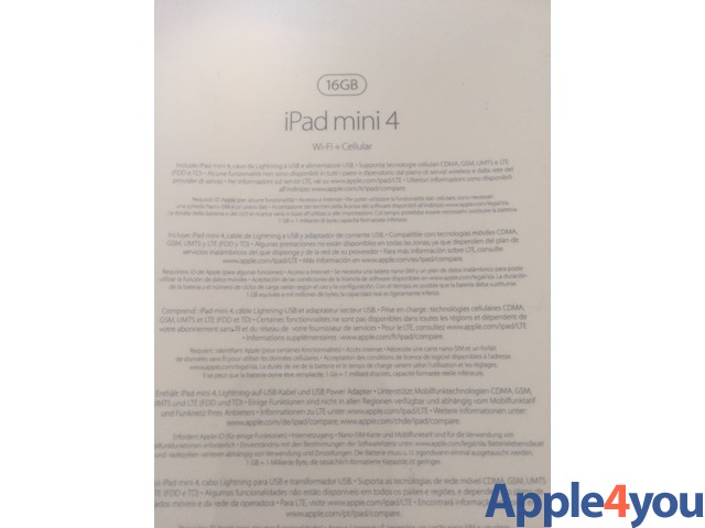 iPad Mini 4 Wi-fi + cellular mai utilizzato