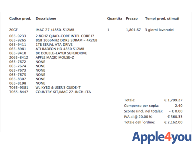 iMac 27 pollici i7