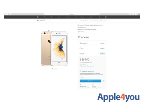 iPhone 6s, color oro, 64 gb