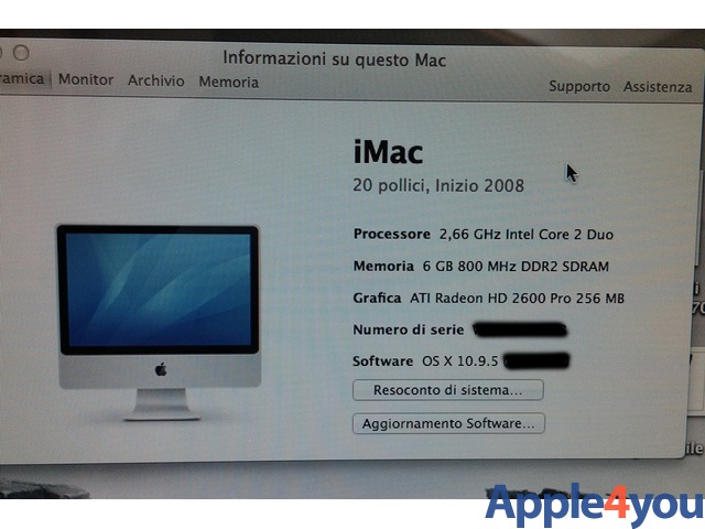 20 Pollici aluminium iMac8,1 A1224 MB324LL/A